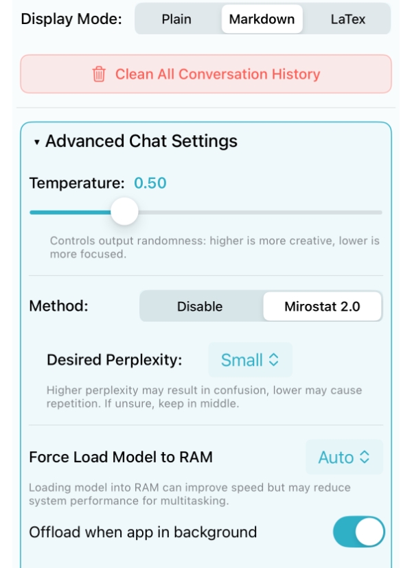 AI Settings Screenshot