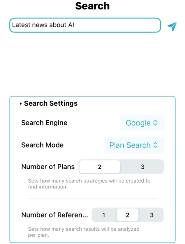 Web Search Screenshot